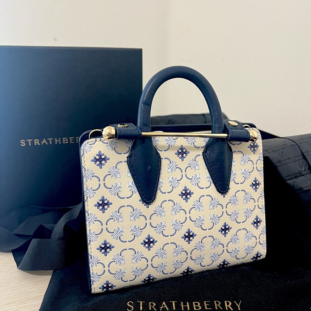 USED ONLY ONCE Strathberry Nano Tote Ceramica Print